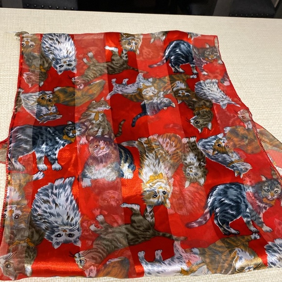 Turnbury Accessories - Vintage cats print scarf